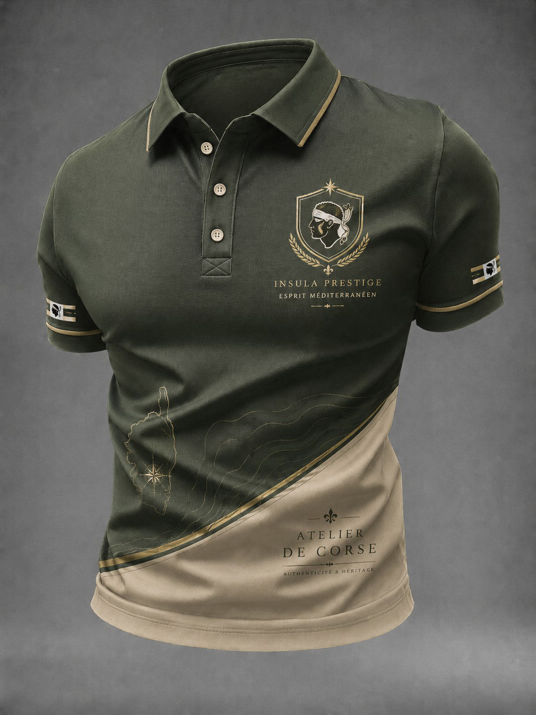 Chemise pour homme à imprimé du drapeau de la Corse