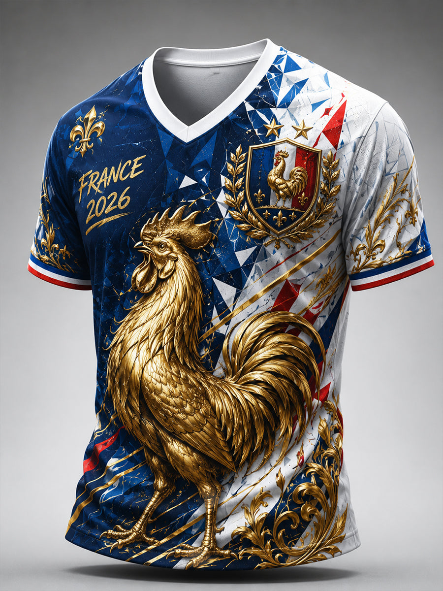 T-shirt col en V France Football pour homme