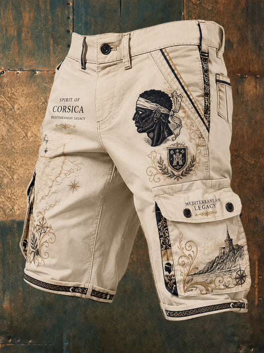 Short Homme Drapeau Corse Français Imprimé