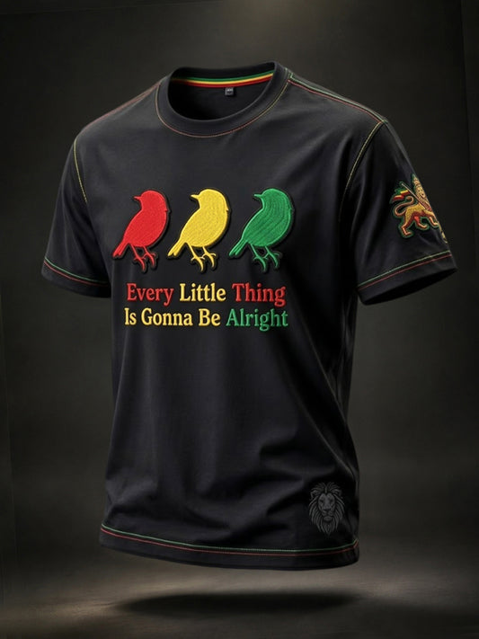 T-shirt décontracté rétro Reggae «Every Little Thing Is Gonna Be Alright» pour homme