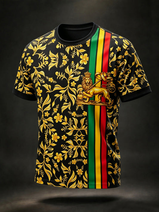 T-shirt décontracté à motifs de fan de reggae rétro