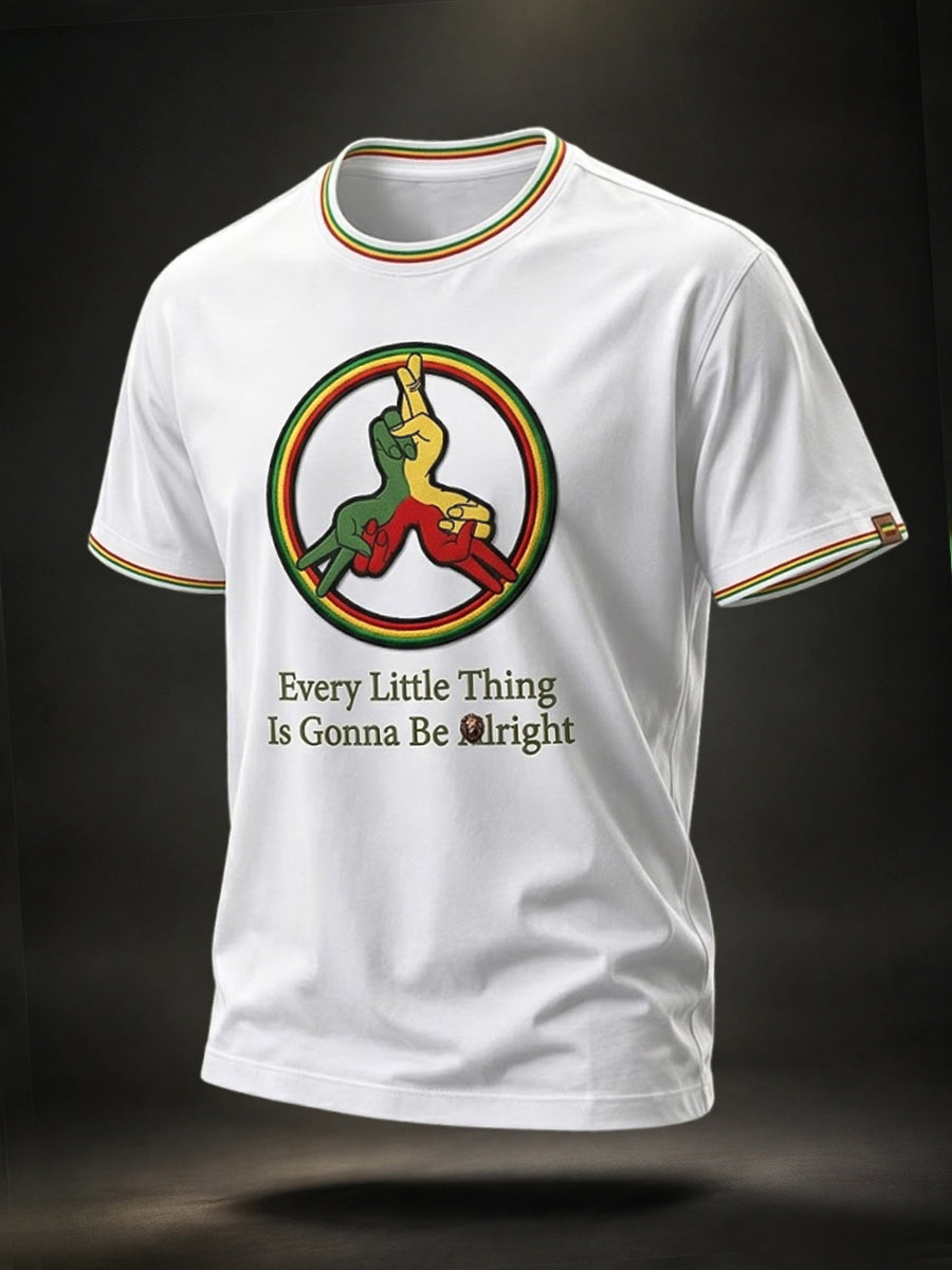 Rétro Every Little Thing Is Gonna Be Alright T-shirt décontracté pour hommes