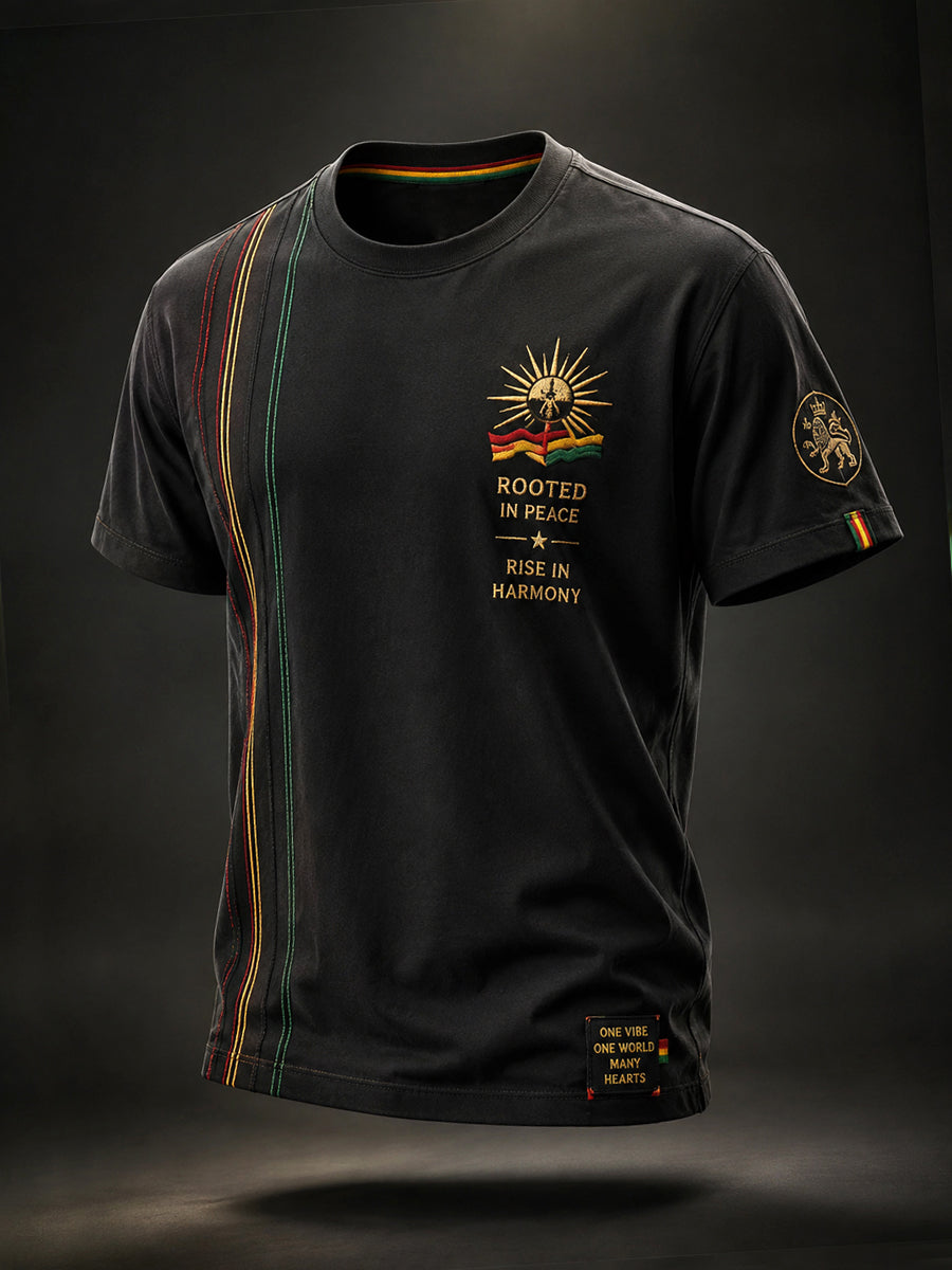 T-shirt décontracté «ROOTED IN PEACE» pour hommes