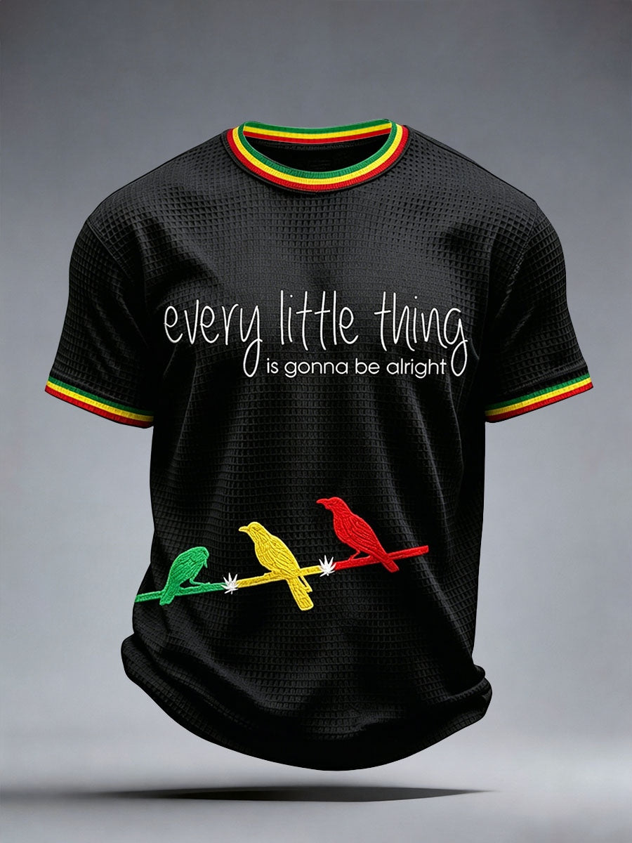 Reggae Music Art Print Waffle T-shirt Homme