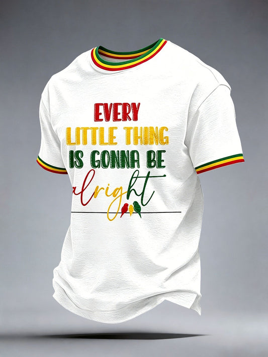 T-shirt à impression artistique sur la musique reggae pour hommes