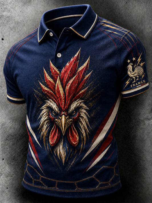 Polo homme imprimé France Football