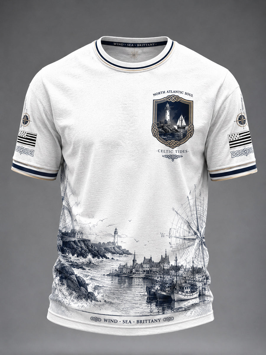 T-shirt pour hommes imprimé celtique de Bretagne, France