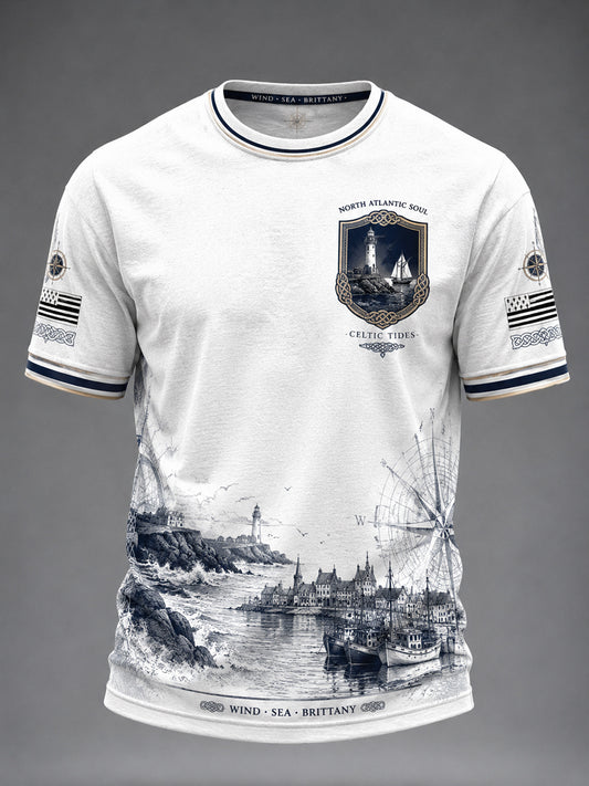 T-shirt pour hommes imprimé celtique de Bretagne, France