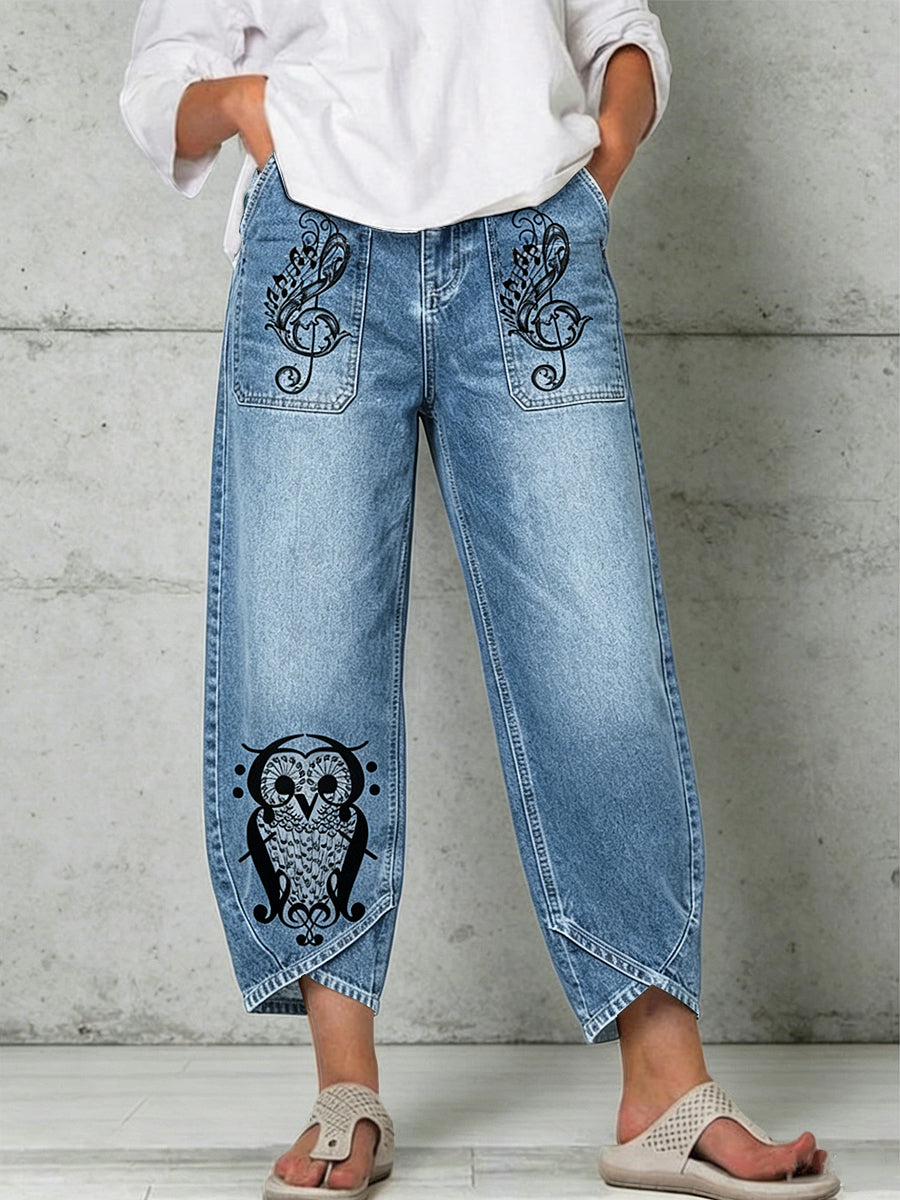Pantalon Animal Art Print Femme