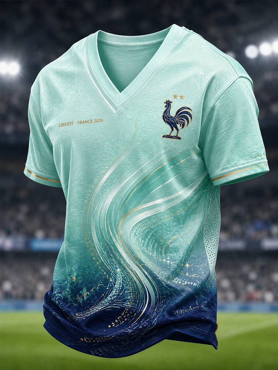T-shirt col en V France Football pour homme