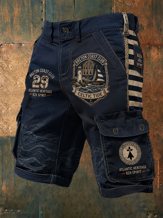 Shorts à imprimé celtique breton pour hommes
