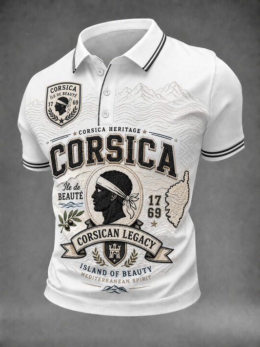 Chemise pour homme à imprimé drapeau de la Corse