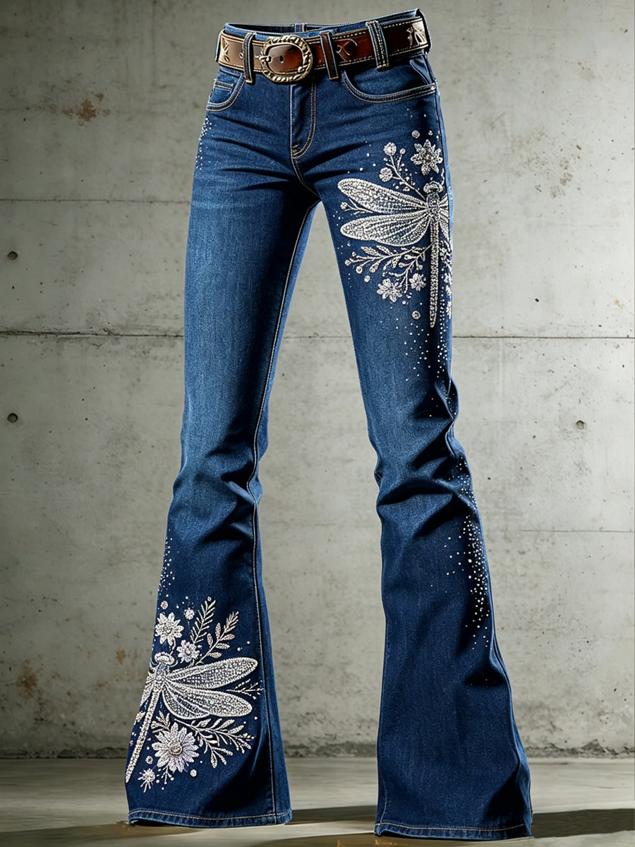 Pantalon Évasé Art Cat Print Femme