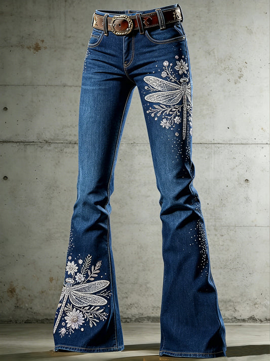 Pantalon Évasé Art Cat Print Femme