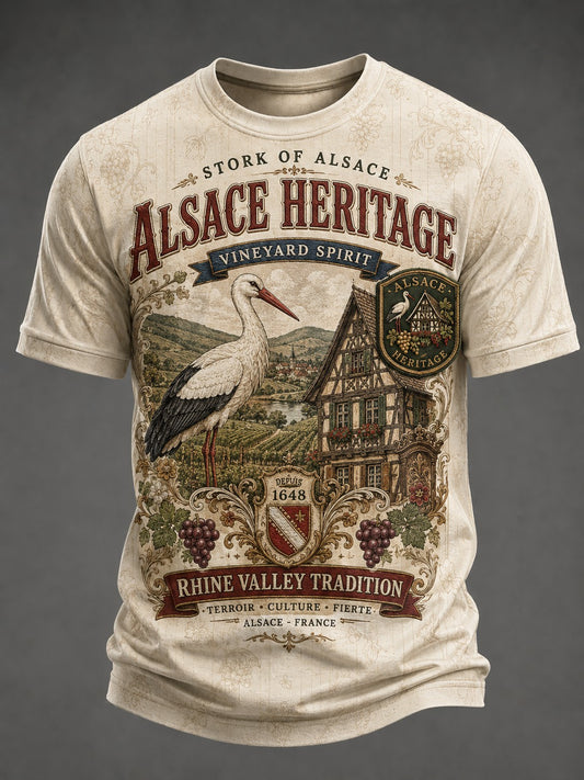 T-shirt imprimé pour hommes, France Alsace
