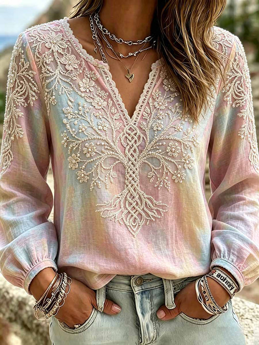 T-shirt décontracté pour femme, romantique, motif viking de l’Arbre de Vie