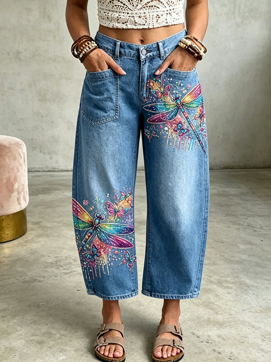 Pantalon Femme Animal Dragonfly Art Print avec Poches