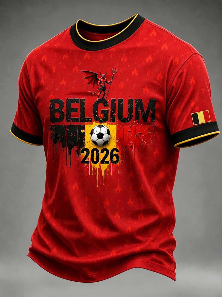 T-shirt à manches courtes pour homme avec imprimé footballistique