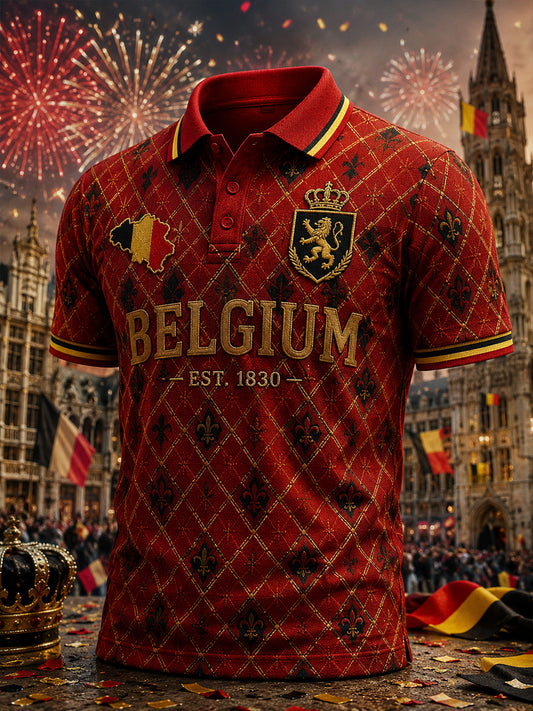 T-shirt polo à manches courtes imprimé pour la célébration de la Journée nationale des hommes