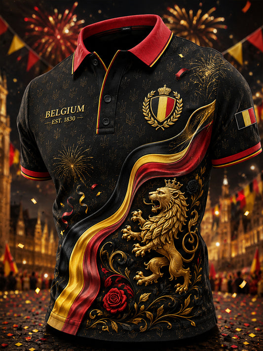 T-shirt polo à manches courtes imprimé pour la célébration de la Journée nationale des hommes