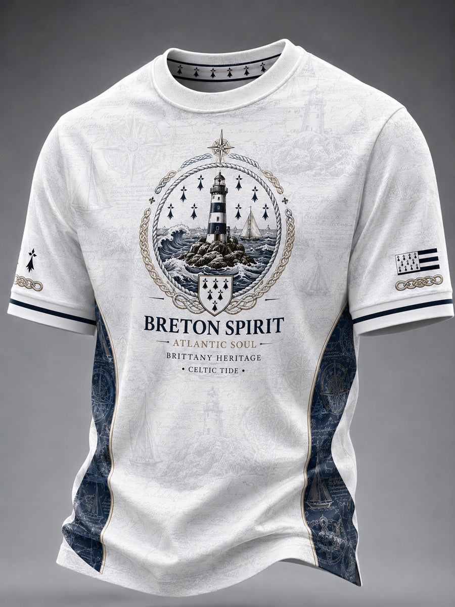 T-shirt pour hommes imprimé celtique de Bretagne, France