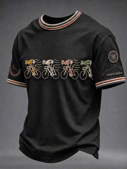 T-shirt à manches courtes pour homme, style vélo de skeleton