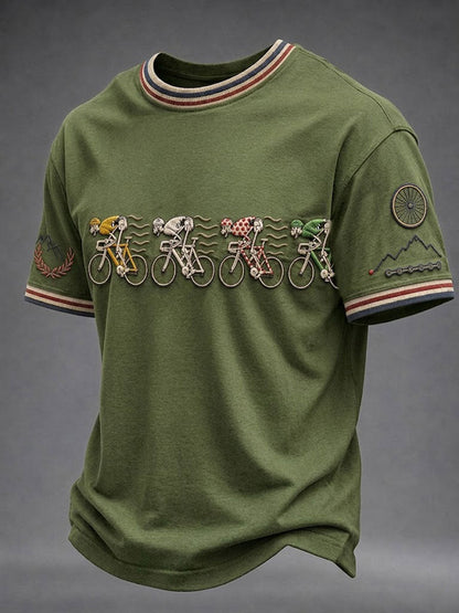 T-shirt à manches courtes pour homme, style vélo de skeleton