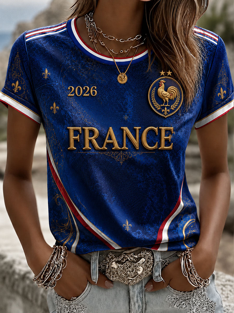 T-shirt à manches courtes France Football pour femme