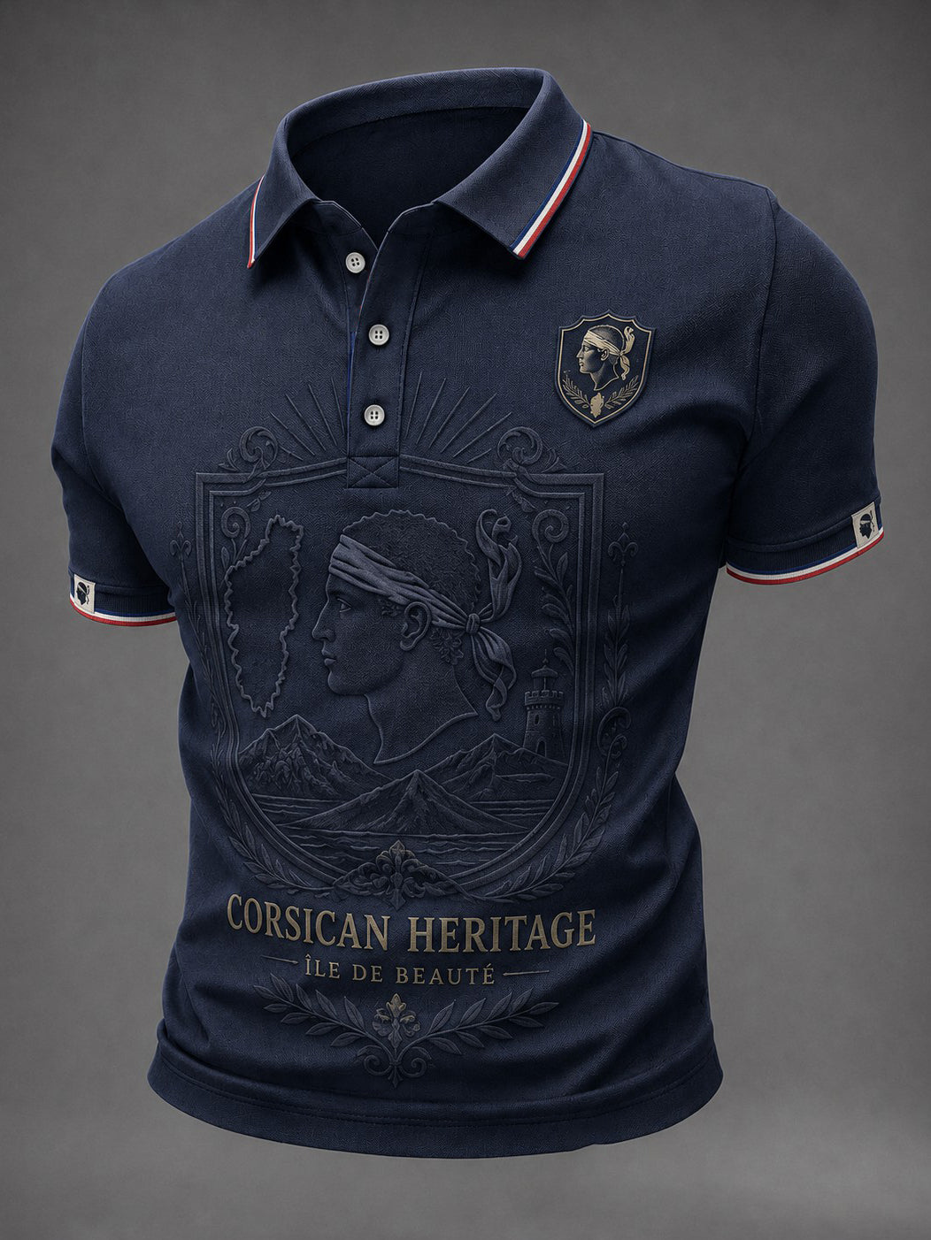Chemise pour homme à imprimé drapeau de la Corse