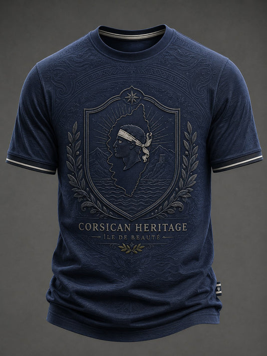 T-shirt pour homme imprimé du drapeau de la Corse