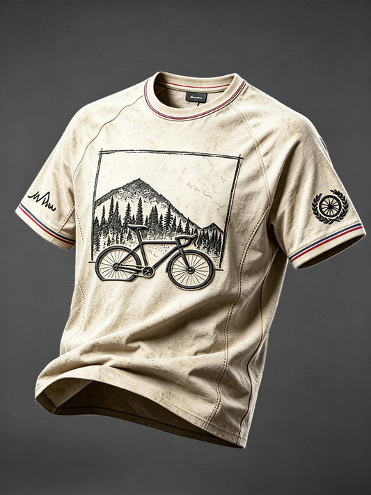 T-shirt décontracté à imprimé patchwork rétro pour hommes Tour de France Dream 3D Tour de France