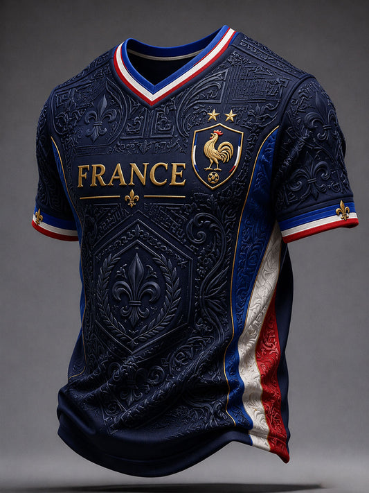 T-shirt col en V France Football pour homme