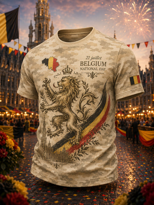 T-shirt imprimé à manches courtes pour la célébration de la Journée nationale des hommes