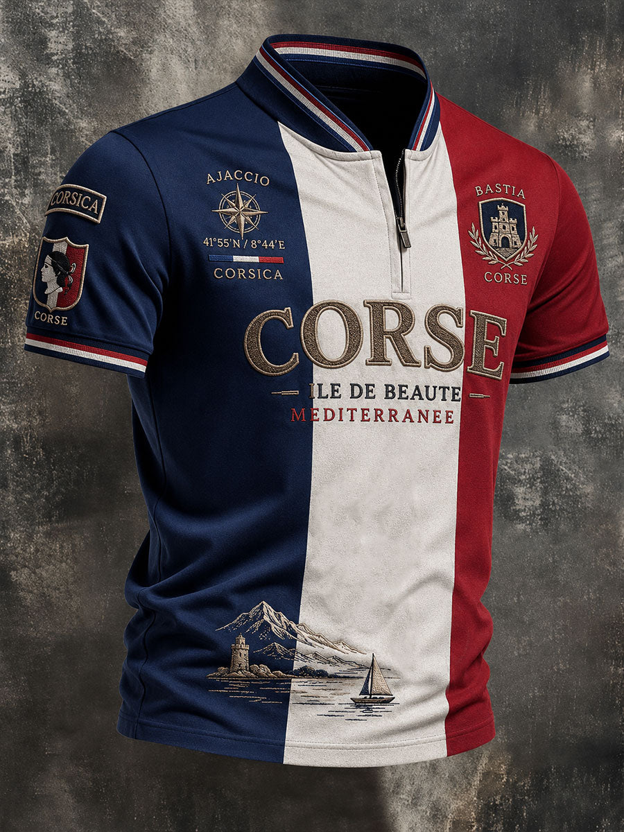Chemise courte zippée pour homme