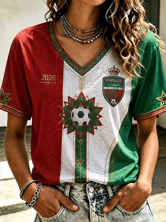 T-shirt femme MAROC à manches courtes imprimé
