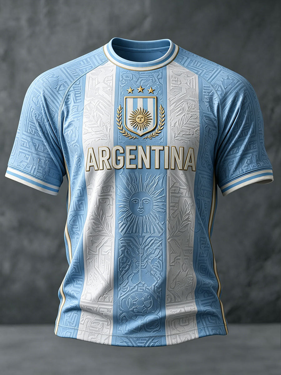 T-shirt à manches courtes de football pour hommes, modèle Argentine