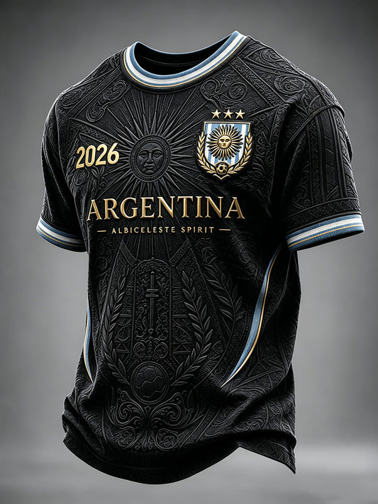T-shirt à manches courtes de football pour hommes, modèle Argentine