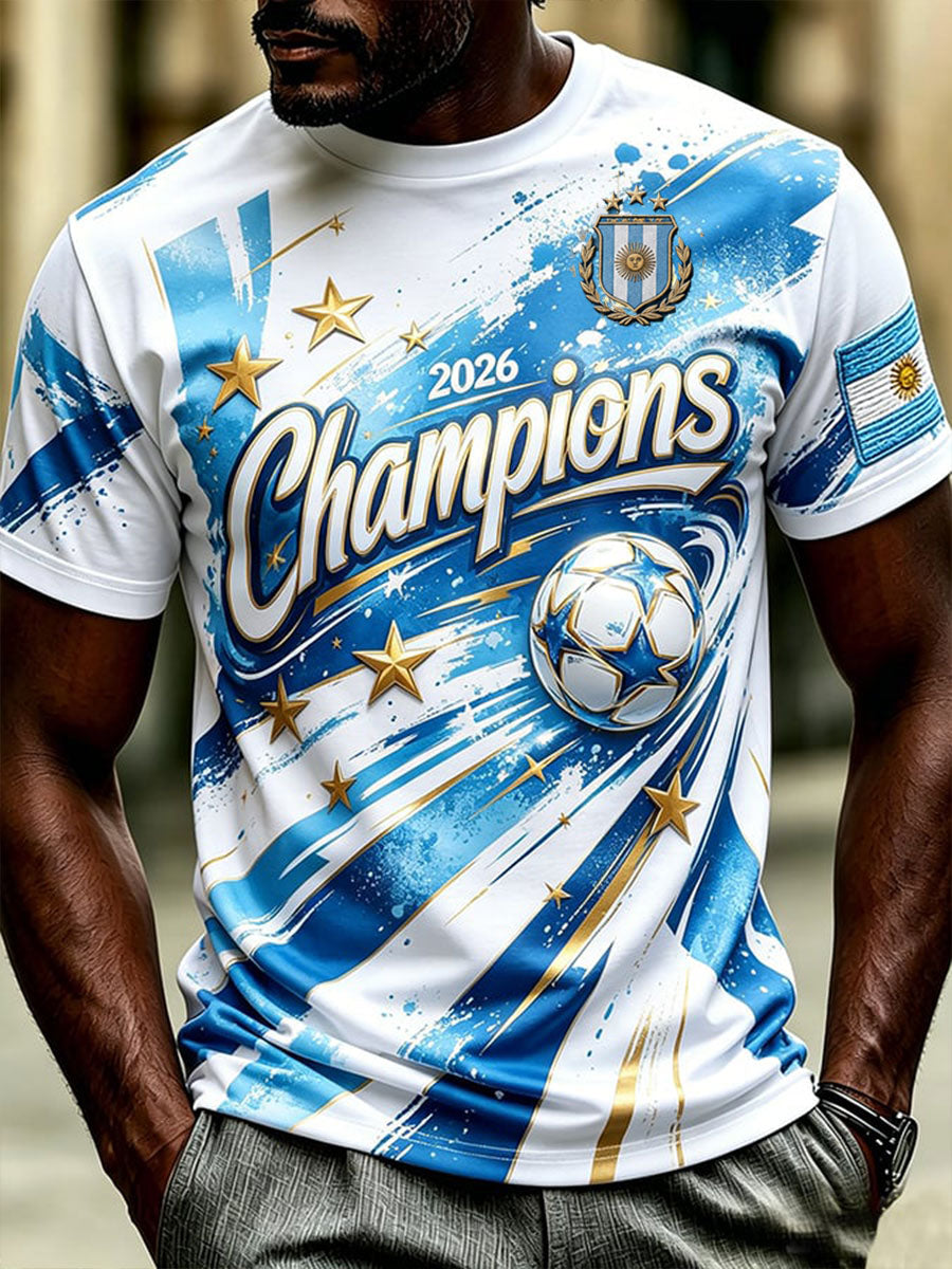 T-shirt à manches courtes de football pour hommes, modèle Argentine