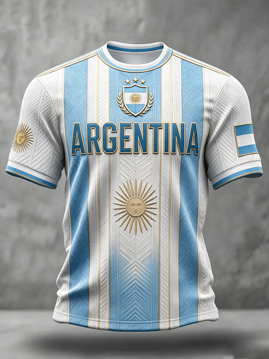 T-shirt à manches courtes de football pour hommes, modèle Argentine