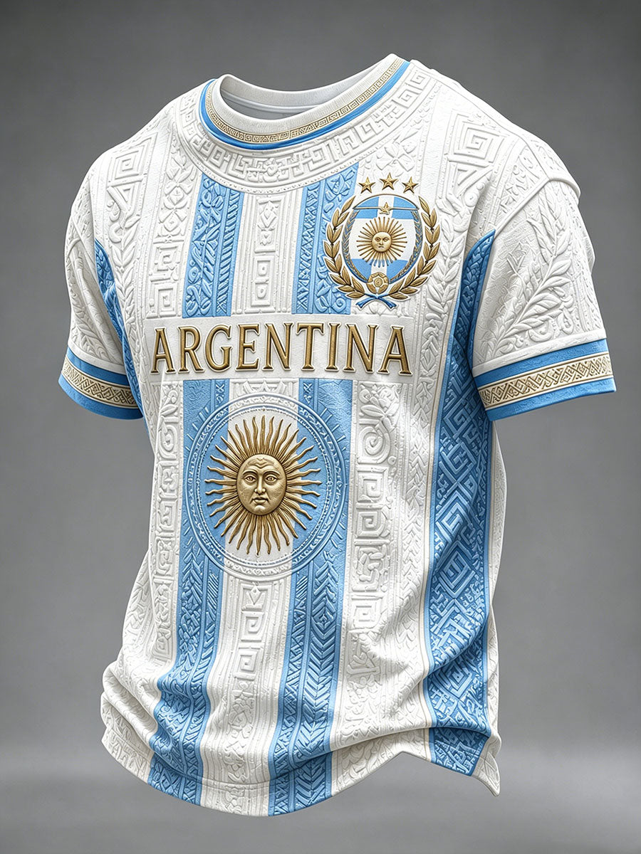 T-shirt à manches courtes de football pour hommes, modèle Argentine