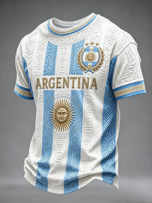 T-shirt à manches courtes de football pour hommes, modèle Argentine