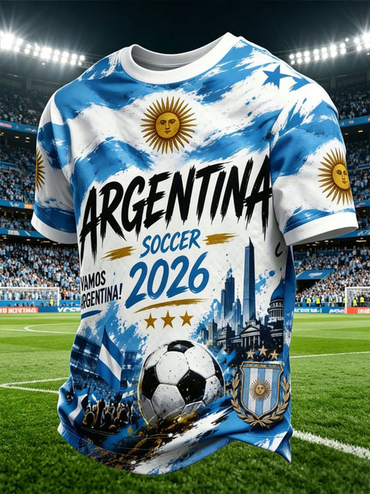 T-shirt à manches courtes de football pour hommes, modèle Argentine