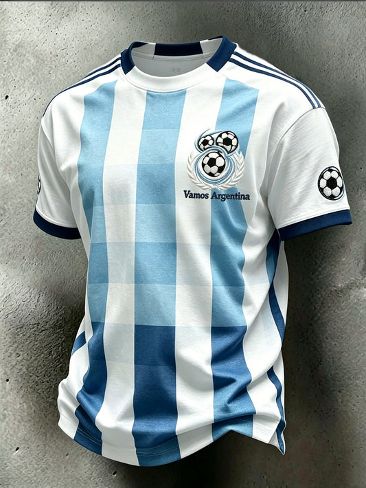 T-shirt décontracté à manches courtes pour les supporters de l’équipe de football masculine populaire