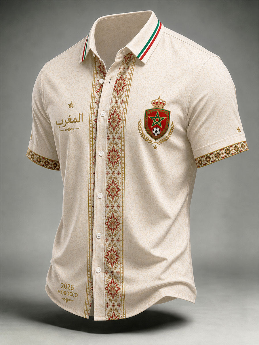 T-shirt manches courtes de football pour hommes, Maroc 2026