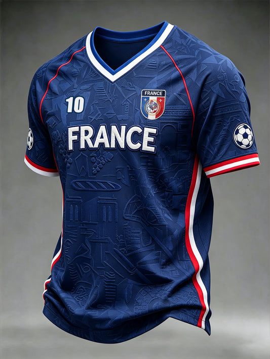T-shirt de sport décontracté imprimé de plantes élément de football pour hommes