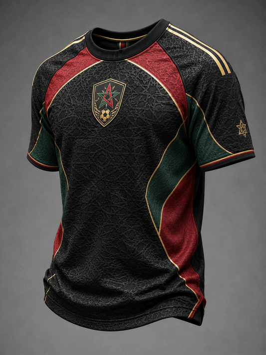T-shirt manches courtes pour hommes, imprimé Football Maroc
