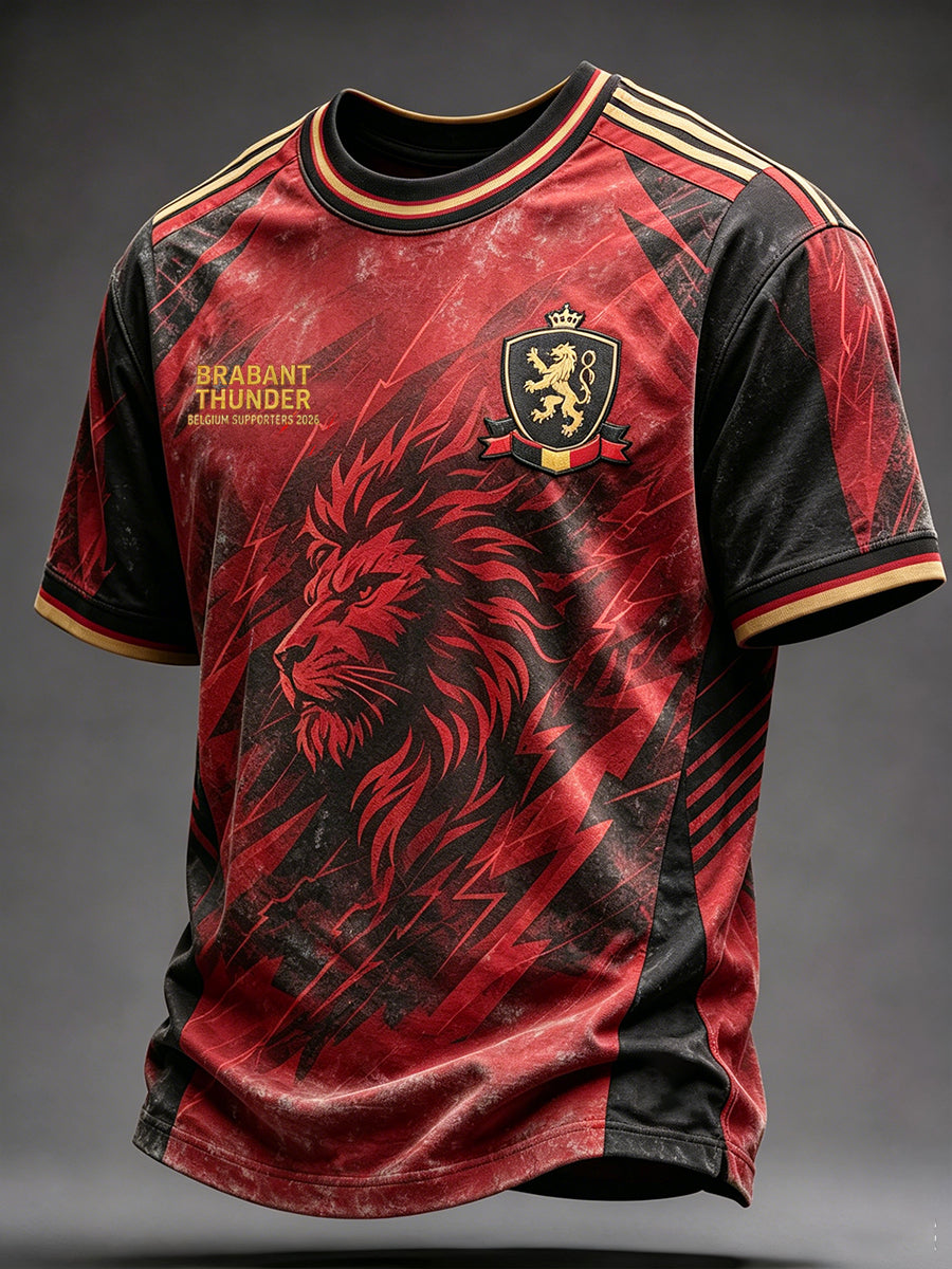 T-shirt imprimé pour passionnés de football belge, modèle homme