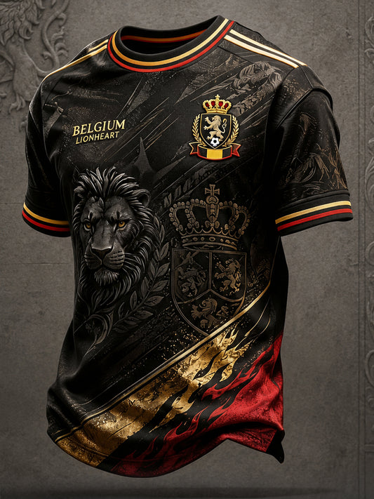 T-shirt imprimé pour passionnés de football belge, modèle homme