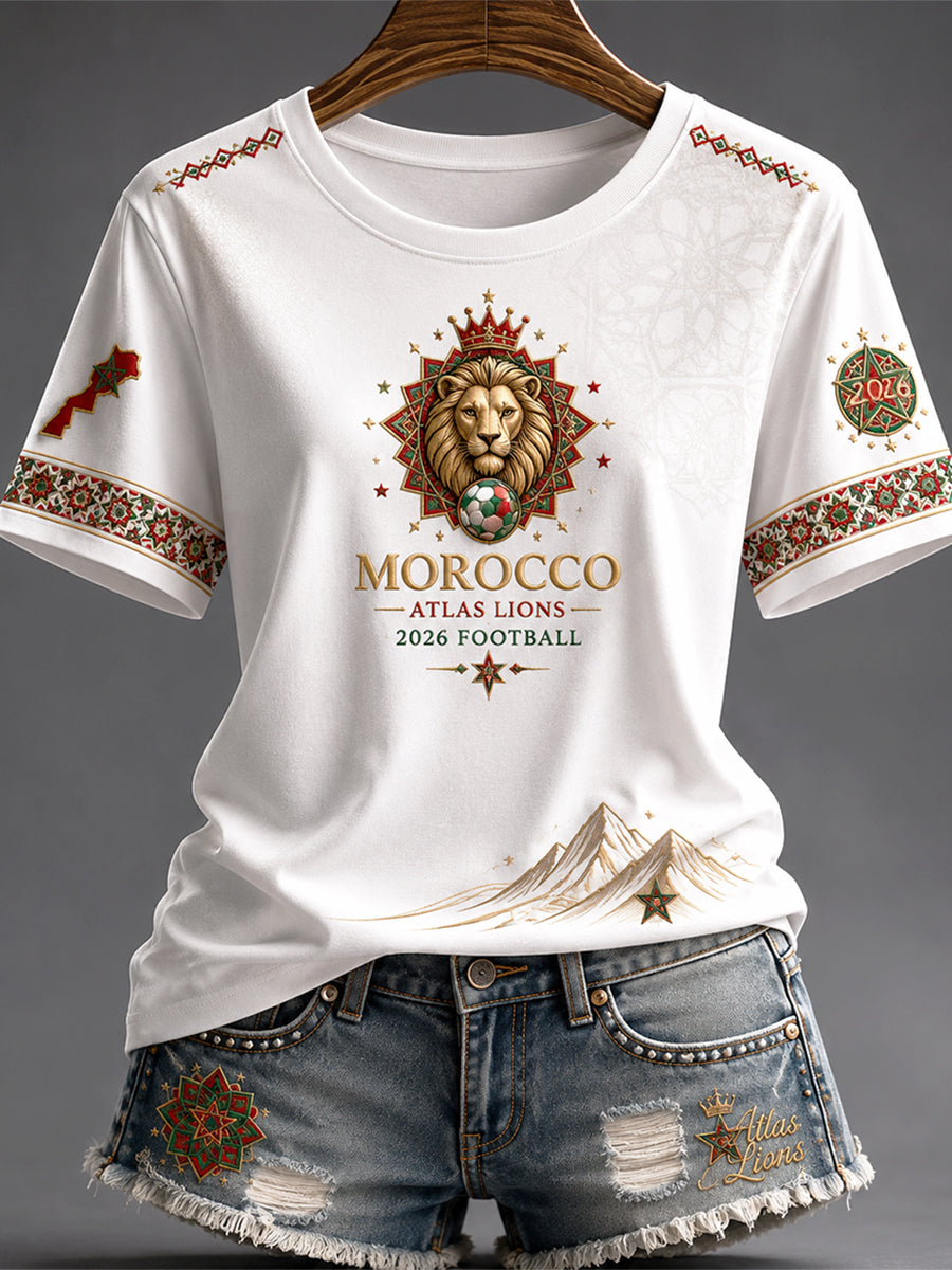 T-shirts de football 2026 pour femmes, Maroc