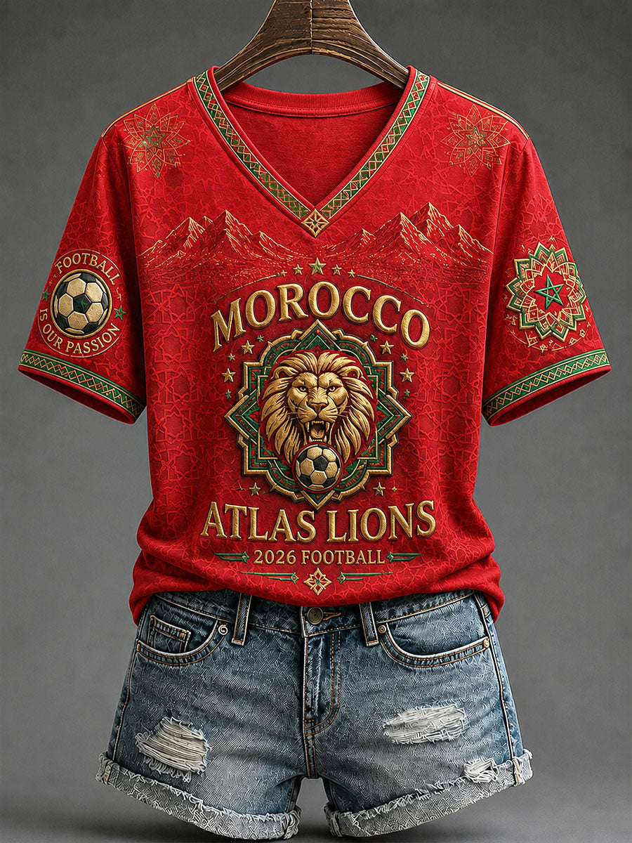 T-shirt de football 2026 du Maroc pour femmes